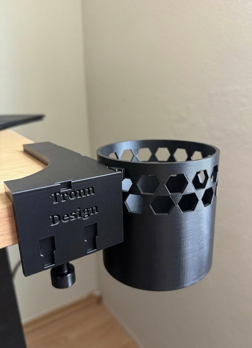 Modularer Schreibtisch Organizer für die Tischkante mit Halter für Flasche ohne Bohren