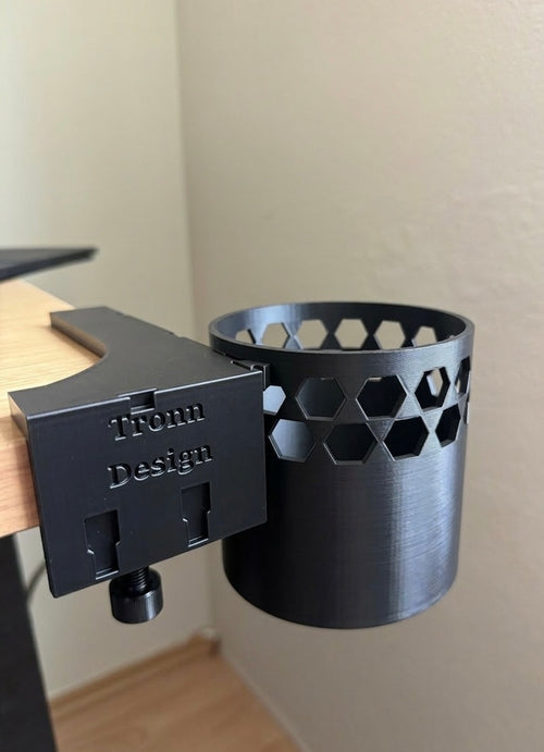 Modularer Schreibtisch Organizer für die Tischkante mit Halter für Flasche ohne Bohren