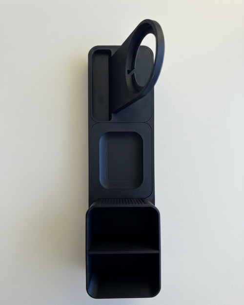 Modularer Tisch Organizer mit 3 Modulplätzen und Magsafe Vorbereitung - Ladestation für Apple Airpods und Smartphone. Stifteablage.