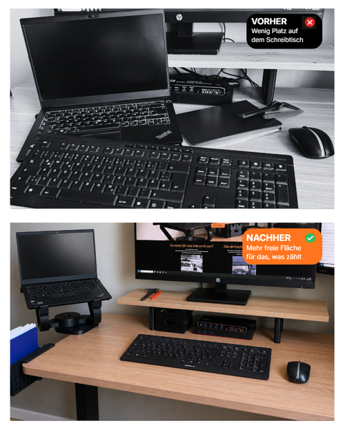 Laptophalter für die Tischkante – Stabil. Platzsparend. Ohne Bohren.