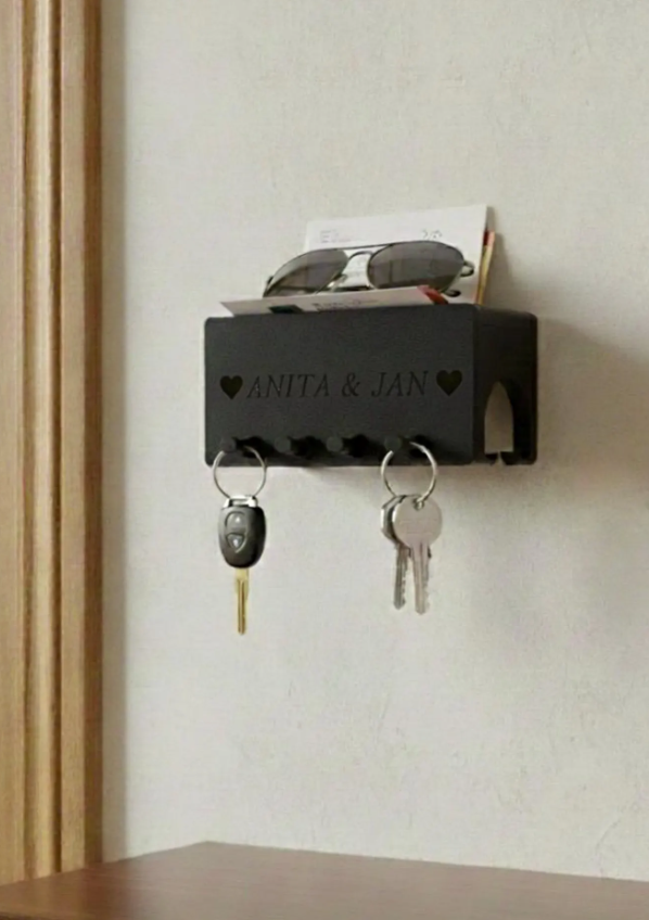 Personalisierte Wandablage mit Wunschtext – Schlüsselbrett individuell gestaltet